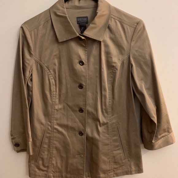Tan Coloured Light Weight Button Down Jacket - Picture 1 of 3